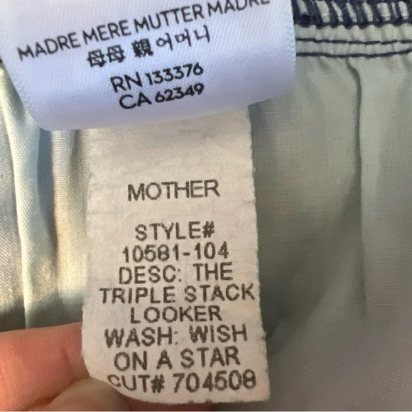 Mother Triple Stack Looker Hi Rise Tie Waist Stretch Skinny Jeans Size 31 - Picture 11 of 15